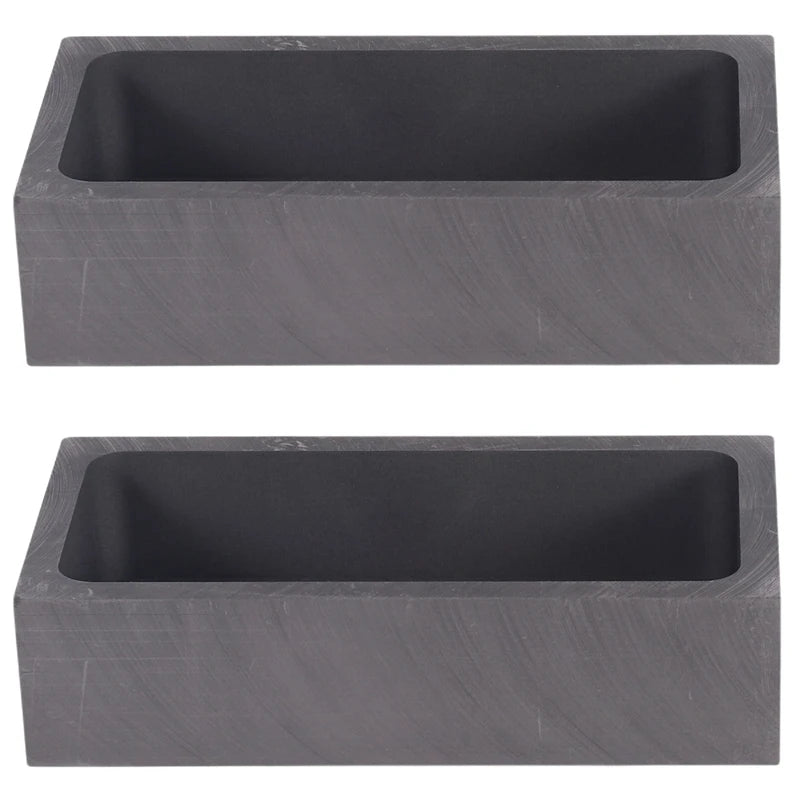 2 Pcs 1 KG Graphite Ingot Mold Crucible Mould for Melting Casting Refining
