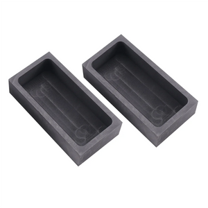 2-Piece 1KG Graphite Ingot Mold Crucible for Melting Silver Aluminum Copper