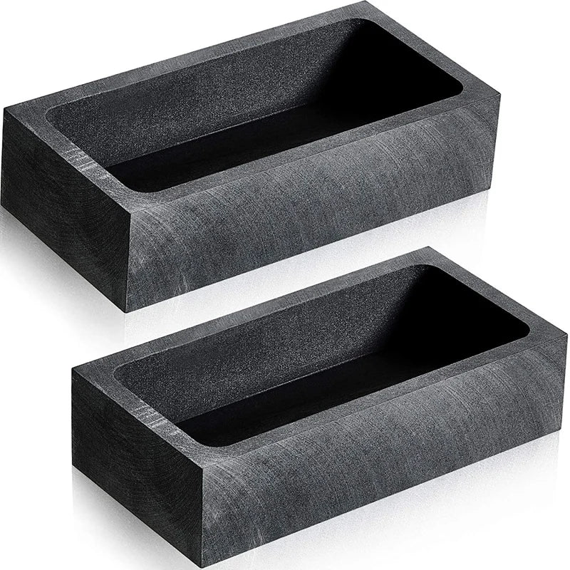 2 Pcs 1 KG Graphite Ingot Mold Crucible Mould for Melting Silver Copper Brass