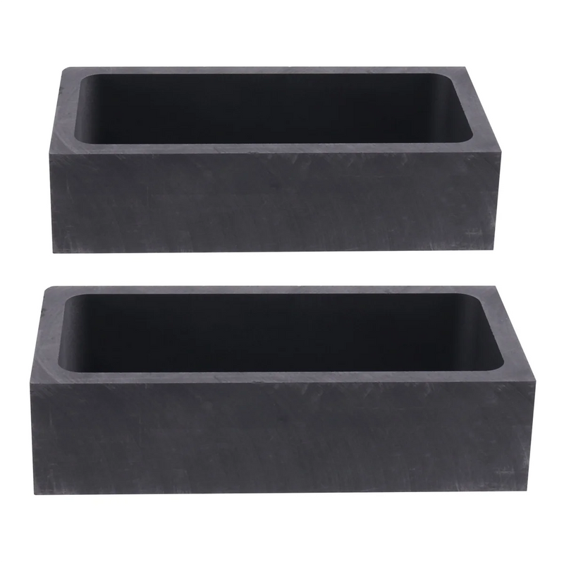 2-Piece 1KG Graphite Ingot Mold Crucible for Melting Silver Aluminum Copper