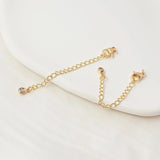 2Pcs 14K Copper K Zircon Peach Heart 5-pointed Star Lobster Tail Chain Extension