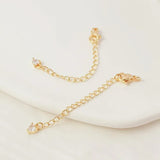 2Pcs 14K Copper K Zircon Peach Heart 5-pointed Star Lobster Tail Chain Extension