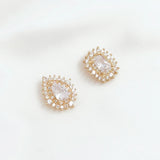 2 Pcs 14K Zircon Square Drop Pendant Brass Accessories