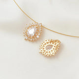 2 Pcs 14K Zircon Square Drop Pendant Brass Accessories