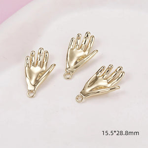 2 Pcs 14k Copper Wrapped K Minimalist Punk Gesture Pendant Diy Bracelet Necklace