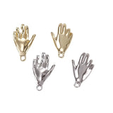 2 Pcs 14k Copper Wrapped K Minimalist Punk Gesture Pendant Diy Bracelet Necklace