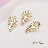 2 Pcs 14k Copper Wrapped K Minimalist Punk Gesture Pendant Diy Bracelet Necklace