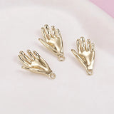 2 Pcs 14k Copper Wrapped K Minimalist Punk Gesture Pendant Diy Bracelet Necklace