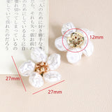 2pcs 27mm Pearl Woven Flower Beaded Patch for DIY Jewelry Making