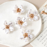 2pcs 27mm Pearl Woven Flower Beaded Patch for DIY Jewelry Making