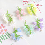 2 Hand-woven Glass Rice Bead Flower Pendant 30 * 49mm
