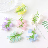 2 Hand-woven Glass Rice Bead Flower Pendant 30 * 49mm