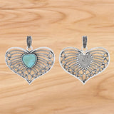 Antique Silver/Gold Large Filigree Heart Charms Pendants for DIY Necklace