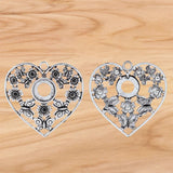 Antique Silver/Gold Large Filigree Heart Charms Pendants for DIY Necklace