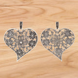 Antique Silver/Gold Large Filigree Heart Charms Pendants for DIY Necklace