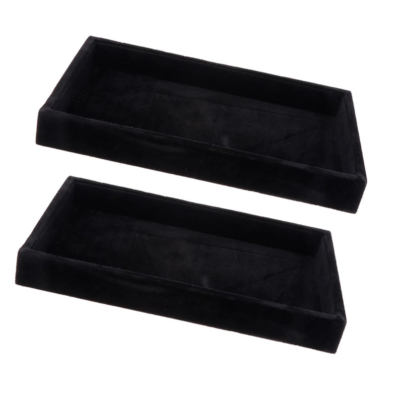 2pc Red Grey Velvet Jewelry Display Tray Bracelet Watch Anklet Display Pad