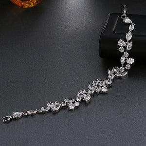 Zircon Hand Wrist Jewelry Party Decorative Bangle Craft Leaf Decoration