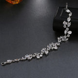 Zircon Hand Wrist Jewelry Party Decorative Bangle Craft Leaf Decoration