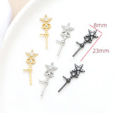 2 Pieces Copper Clad Star Cane with Zircon DIY Jewelry Baroque Pearl Pin