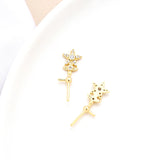 2 Pieces Copper Clad Star Cane with Zircon DIY Jewelry Baroque Pearl Pin