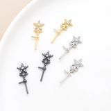 2 Pieces Copper Clad Star Cane with Zircon DIY Jewelry Baroque Pearl Pin