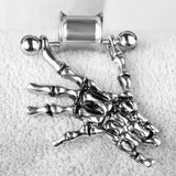 2 Pieces Skeleton Hand Ear Tunnels Plugs Stainless Steel Body Jewelry