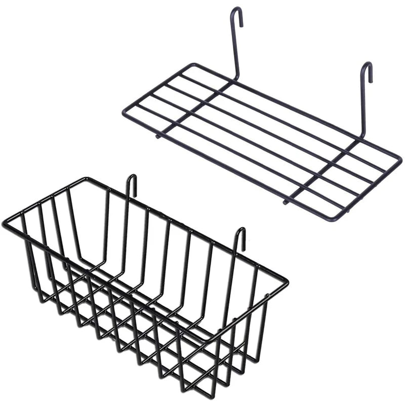 2pcs Hanging Basket Shelf Flower Pot Holder for Wire Wall Grid Panel