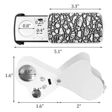 2 Pieces Jewelers Loupe 30X 60X 90X Magnifier Jewelry Magnifying Glass