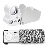 2 Pieces Jewelers Loupe 30X 60X 90X Magnifier Jewelry Magnifying Glass