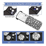 2 Pieces Jewelers Loupe 30X 60X 90X Magnifier Jewelry Magnifying Glass
