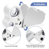 LED Jewelers Loupe 30X 60X 90X Magnifier Eye Glass Loop with Bright Light