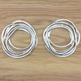 2 Large Open Round Circles Silver Charms Pendants 63x60mm