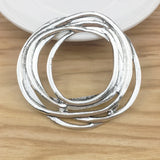 2 Large Open Round Circles Silver Charms Pendants 63x60mm