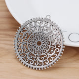 2 Large Open Filigree Flower Charms Pendants 50x50mm