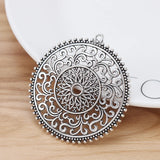 2 Large Open Filigree Flower Charms Pendants 50x50mm