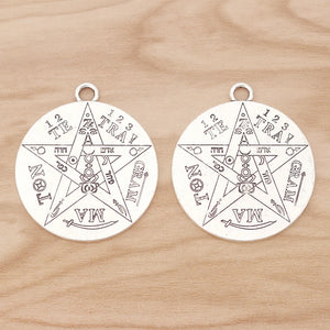 2 Large Pentagram Pentacle Charms Pendants for Jewellery Making 40x40mm