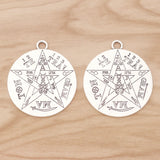 2 Large Pentagram Pentacle Charms Pendants for Jewellery Making 40x40mm