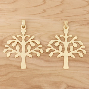 Large Tree Matt Charms Pendants for Necklace Making 98x77mm