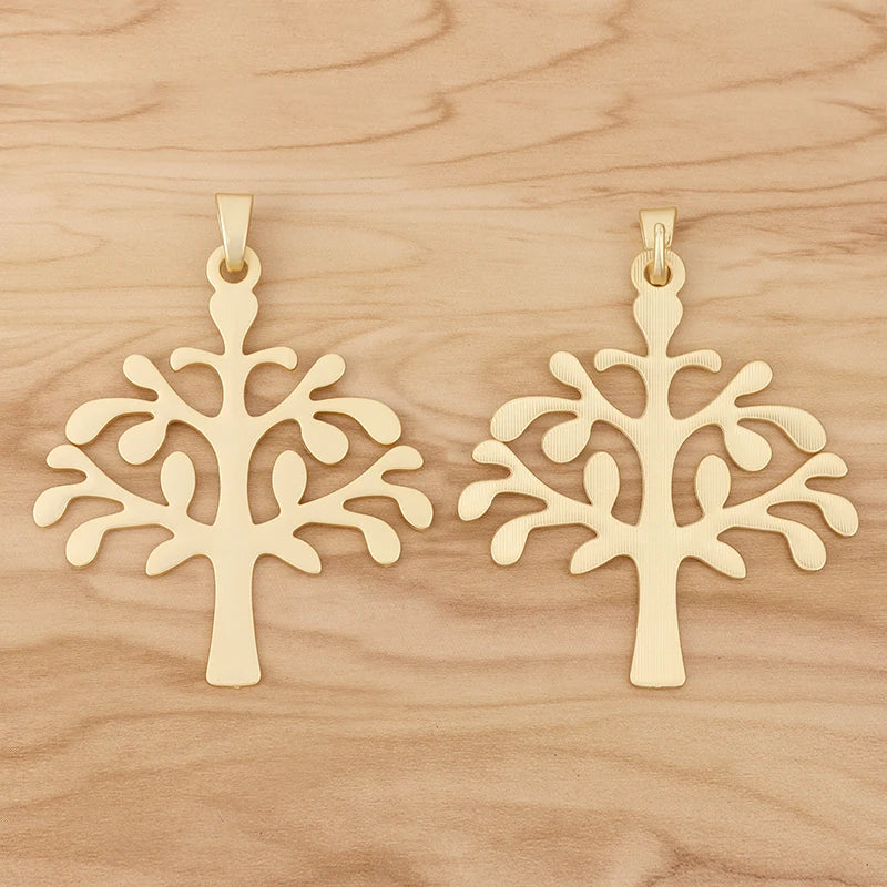 Large Tree Matt Charms Pendants for Necklace Making 98x77mm