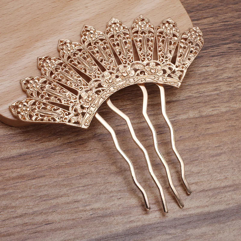 Vintage Wedding Hair Comb Filigree Hairwear 4 Teeth