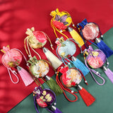 2 Peony Flower Fragrance Bag Brocade Empty Bag Antique Car Pendant Gift Bag