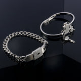 Love Heart Lock Bracelets Couples Set Titanium Steel Charm Jewelry