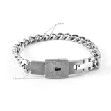 Love Heart Lock Bracelets Couples Set Titanium Steel Charm Jewelry