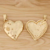 2 Matte Heart & Rose Crystal Charms for Necklace Making