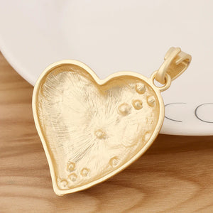 2 Matte Heart & Rose Crystal Charms for Necklace Making