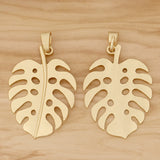 Matte Monstera Leaf Charms for Necklace Making, 2 Pieces