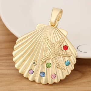 Matte Large Seashell & Starfish Charms for Necklace Making
