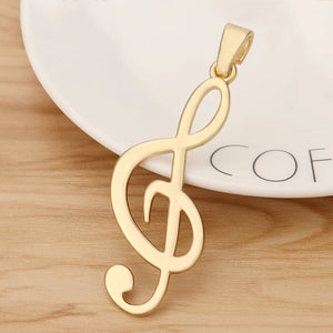 2 Large Treble Clef Musical Note Charms 85x32mm