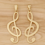 2 Large Treble Clef Musical Note Charms 85x32mm