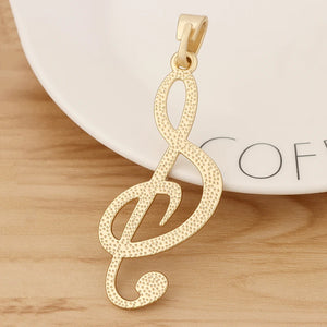 2 Large Treble Clef Musical Note Charms 85x32mm